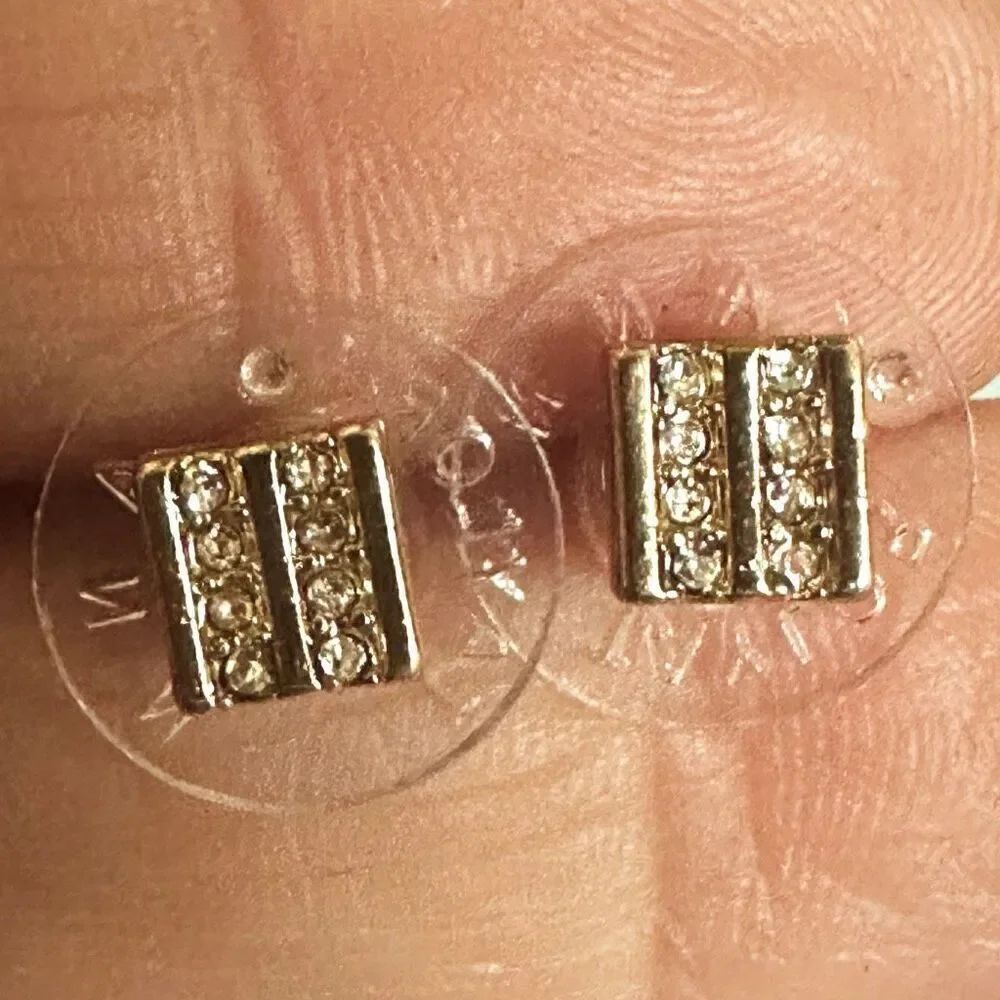 Ann Taylor gold tone rhinestone post  earrings